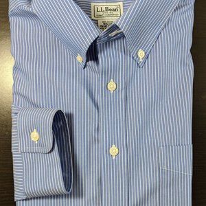 LL Bean Mens Oxford Shirt Wrinkle Resistant Shirt